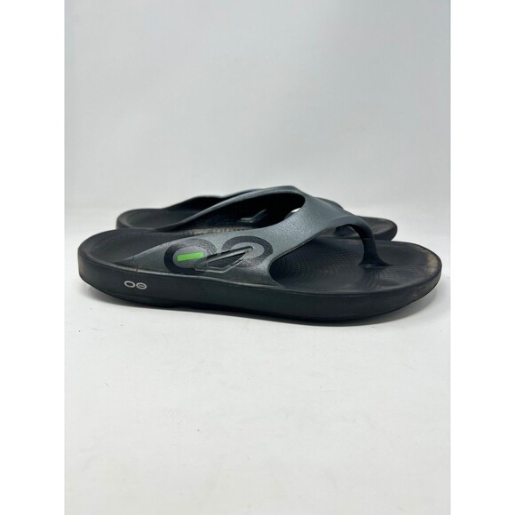 OOFOS Recovery Sandals US Mens 13 Black Flip Flop Thong Graphite Shoes main image 7